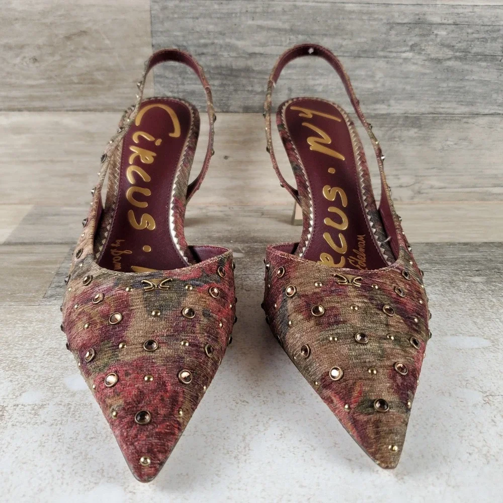 Circus NY By Sam Edelman Tallie Women Asymmetrical Pump Sz 11 M Plum Pointed Toe